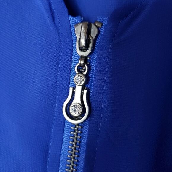 Yest Medium Long Sleeve Sheer Blue Top Blouse Jacket - Picture 2 of 10